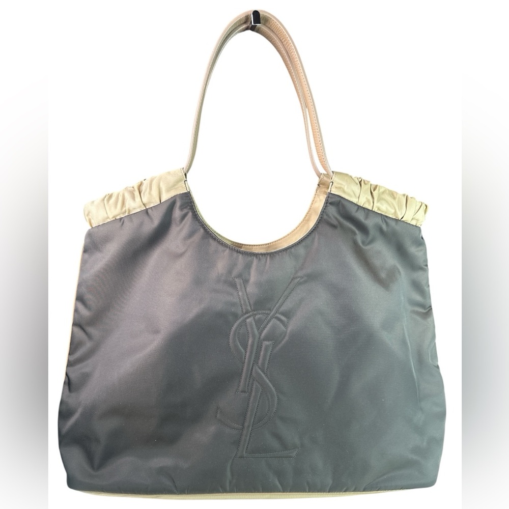 Yves Saint Laurent Black and Tan Tote Bag